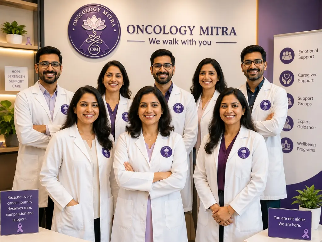 The Oncology Mitra team of certified onco coaches at the OM centre in Lucknow